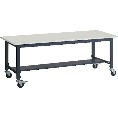 ■TRUSCO 軽荷重作業台高さ調節式(100kg)AWM型 1800X750XH806～1016 φ100キャスター付 ダークグレー色 AWMS1875C100(3031900)[法人限定][直送元]