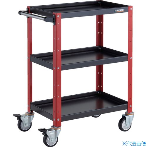 ■TRUSCO ツールワゴン バーディワゴン 600X400XH880 ウレタン車輪 ブラック/レッド BDW963UBKR(3268116) 18,783円