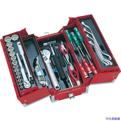 ■TONE 整備用工具セット ツールセット シルバー 差込角12.7mm 53点セット TSS4331SV(3271439)