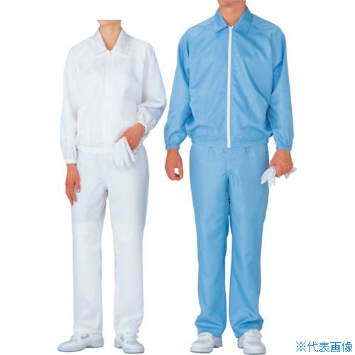 ■ミドリ安全 クリーンウェア 男女共用 上衣 S3202B 上 ブルー S S3202BS(3373201)[送料別途お見積り][法人限定][掲外取寄]