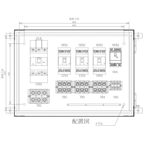 ■セフティー 仮設動力分電盤 EP150&minus;N4 主幹150A 4回路(125A&times;2)(100A&times;1)(60A&times;1) EP150N4(3402942)[法人限定][直送元]｜セミプロＤＩＹ店ファースト