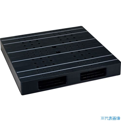 ■RISU リサイクルパレット HB-R2・1111両面二方差しブラック HBR21111BK(3508767)[送料別途お見積り][法人限定][外直送]