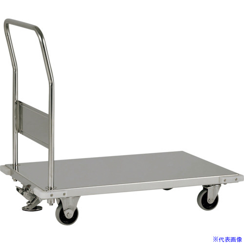 ■テックサス ステンレス台車 SUSφ100ウレタン車 フロアストッパー付 LD9060DFS(3611525)[法人・事業所限定][外直送元]