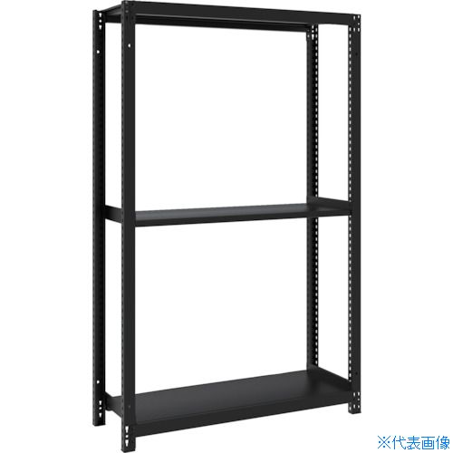 ■TRUSCO スチールラック M1型ボルトレス軽量棚900X320XH1500 3段 サテンブラック M15333SB(3619830)