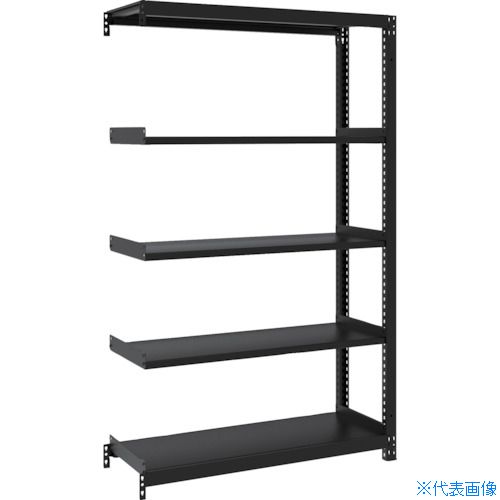 ■TRUSCO スチールラック M1型ボルトレス軽量棚900X320XH1500 5段 連結 サテンブラック M15335BSB(3619841)