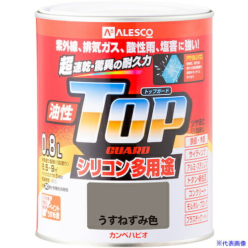 ■KANSAI 油性トップガード うすねずみ色 0.8L 00017640431008(3626200)×6[送料別途お見積り][法人限定][掲外取寄]