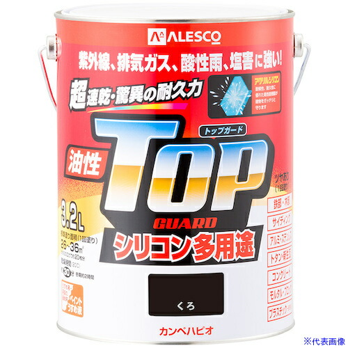 ■KANSAI 油性トップガード くろ 3.2L 00017640021032(3627775)×4[送料別途お見積り][法人限定][掲外取寄]