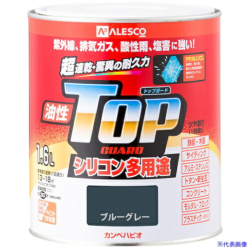 ■KANSAI 油性トップガード ブルーグレー 1.6L 00017640371016(3627824)×6[送料別途お見積り][法人限定][掲外取寄]