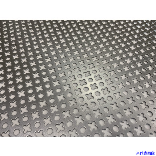 ■TRUSCO 鉄パンチングメタル1.0t 〇+ 914X1829 SPCC1914X1829(3648047)[法人限定][直送元]