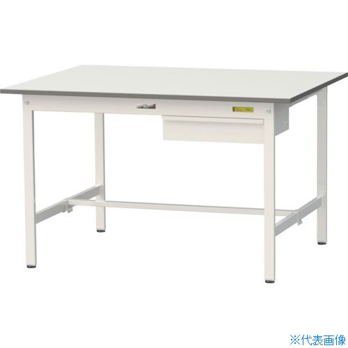 ■ヤマテック 軽量作業台 ワークテーブル150シリーズ 固定式 キャビネット付 W1200×D900×H740mm シルキーホワイト色 SUP1290UWW(3692293)[法人限定][直送元]