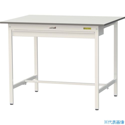 ■ヤマテック 軽量作業台 ワークテーブル150シリーズ 固定式 ワイド引出し付 W1200×D900×H950mm シルキーホワイト SUPH1290WWW(3692310)[法人限定][直送元]