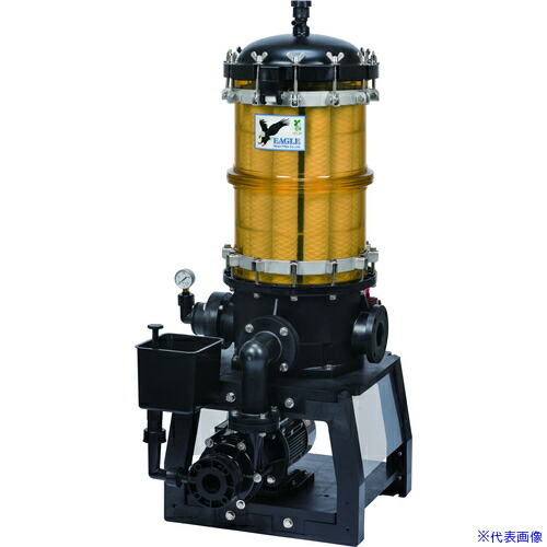 ■日本フイルター ポンプ付き樹脂製ろ過機 「EGLE－30－A－5－T」 ～27000L/h (中が見える透明) 500mm15本用 50Hz EGLE30A5T(3692596)[送料別途お見積り][法人限定][外直送]