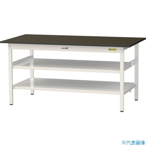 ■ヤマテック 実験用作業台 LABシリーズ実験用ラボテーブル 固定式 中間棚・全面棚板付 指紋レスメラミン天板 W1500&times;D750&times;H740 ブラウン/シルキーホワイト SLM1575TTFBRW(3693942)[法人限定][直送元]｜セミプロＤＩＹ店ファースト 47,322円