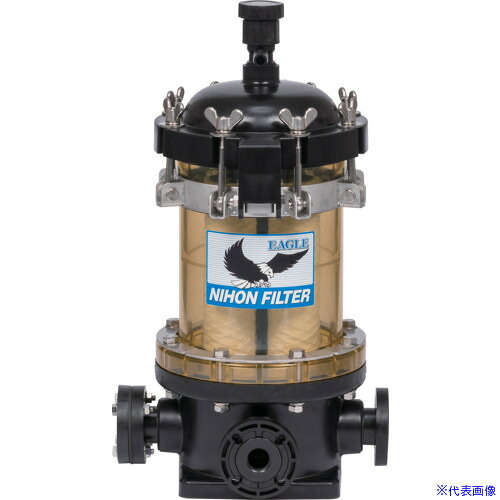 ■日本フイルター 耐熱・耐薬品性 樹脂製フィルターハウジング 「EGH-4-A-T」 (中が見える透明) 250mm4本用 EGH4AT(3694086)[送料別途お見積り][法人限定][外直送]
