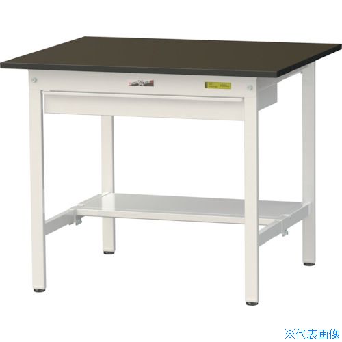 ■ヤマテック 実験用作業台 LABシリーズ実験用ラボテーブル 固定式 ワイド引き出し・半面棚板付 指紋レスメラミン天板 W900&times;D750&times;H740 ブラウン/シルキーホワイト SLM975WTBRW(3695472)[法人限定][直送元]｜セミプロＤＩＹ店ファースト