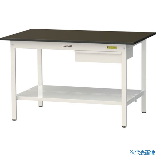 ■ヤマテック 実験用作業台 LABシリーズ実験用ラボテーブル 固定式 キャビネット・全面棚板付 指紋レスメラミン天板 W1200×D750×H740 ブラウン/シルキーホワイト SLM1275UTTBRW(3695485)[法人限定][直送元]