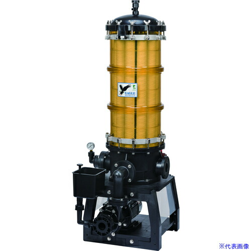 ■日本フイルター ポンプ付き樹脂製ろ過機 「EGLE－45－A－6－T」 ～30000L/h (中が見える透明) 750mm15本用 60Hz EGLE45A6T(3695738)[送料別途お見積り][法人限定][外直送]