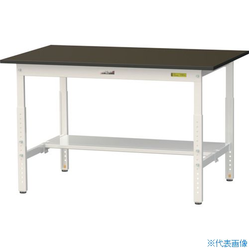■ヤマテック 実験用作業台 LABシリーズ実験用ラボテーブル 高さ調整タイプ 半面棚板付 指紋レスメラミン天板 W1200&times;D750&times;H600～900 SLMA1275TBRW(3697047)[法人限定][直送元]｜セミプロＤＩＹ店ファースト