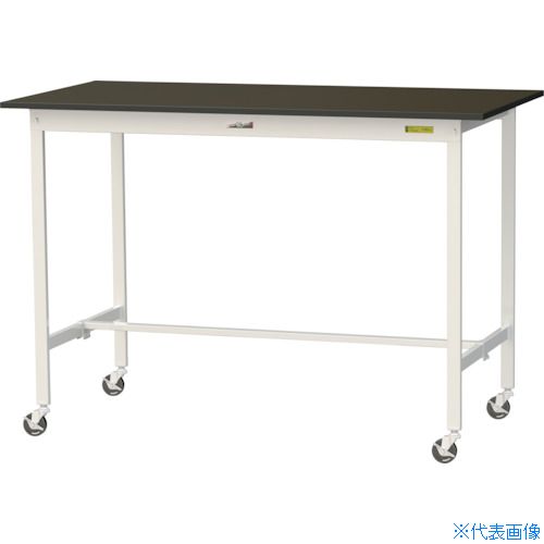 ■ヤマテック 実験用作業台 LABシリーズ実験用ラボテーブル 移動式 指紋レスメラミン天板 W1500×D750×H1035 ブラウン/シルキーホワイト SLMHC1575BRW(3697060)[法人限定][直送元]