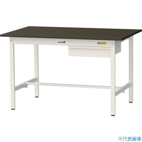 ■ヤマテック 実験用作業台 LABシリーズ実験用ラボテーブル 固定式 キャビネット付 指紋レスメラミン天板 W1200×D750×H740 ブラウン/シルキーホワイト SLM1275UBRW(3697074)[法人限定][直送元]