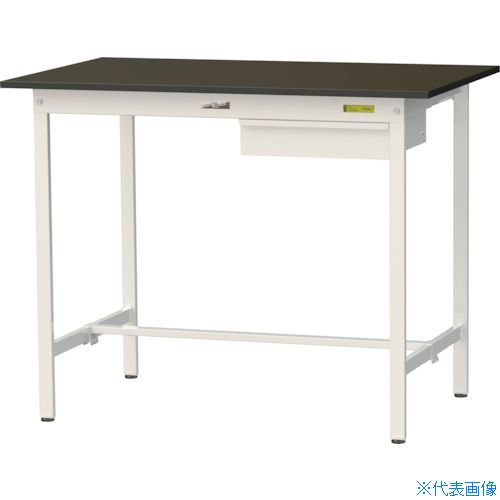 ■ヤマテック 実験用作業台 LABシリーズ実験用ラボテーブル 固定式 キャビネット付 指紋レスメラミン天板 W1200×D750×H950 ブラウン/シルキーホワイト SLMH1275UBRW(3697078)[法人限定][直送元]