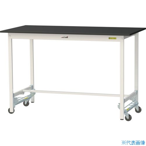 ■ヤマテック 実験用作業台 LABシリーズ実験用ラボテーブル ワンタッチ移動タイプ ケミテクト天板 W1500&times;D750&times;H950 ブラック/シルキーホワイト SLKUH1575BKW(3697099)[法人限定][直送元]｜セミプロＤＩＹ店ファースト