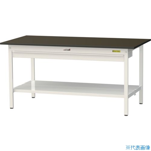 ■ヤマテック 実験用作業台 LABシリーズ実験用ラボテーブル 固定式 ワイド引き出し・全面棚板付 指紋レスメラミン天板 W1500×D750×H740 SLM1575WTTBRW(3697103)[法人限定][直送元] 50,028円