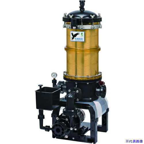 ■日本フイルター ポンプ付き樹脂製ろ過機 「EGLE－161－A－5－T」 ～14000L/h (中が見える透明) 500mm8本用 50Hz EGLE161A5T(3697338)[送料別途お見積り][法人限定][外直送]