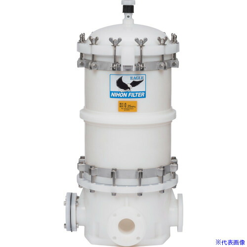 ■日本フイルター 強酸液用 樹脂製フィルターハウジング 「EGH&minus;30&minus;C&minus;T」 (PVDF製) 500mm15本用 EGH30CT(3698864)[送料別途お見積り][法人限定][外直送]｜セミプロＤＩＹ店ファースト
