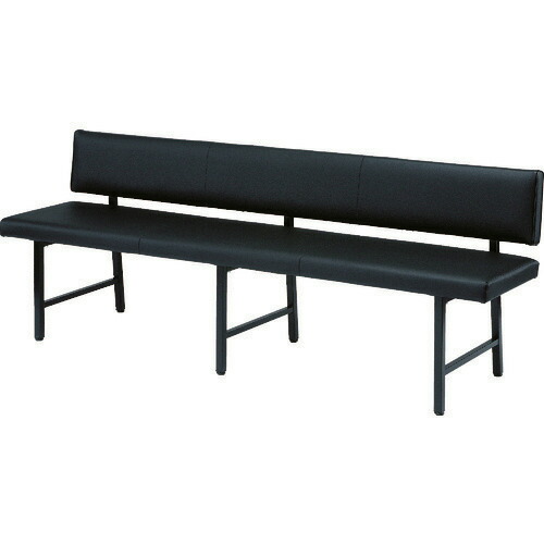 ■TRUSCO ロビーチェア 背付き 1800×446×420H ブラック TMC1944BK(3748197)|セミプロDIY店ファースト