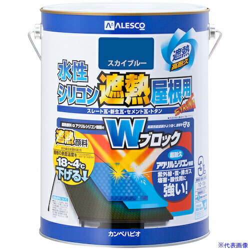 ■KANSAI 水性シリコン遮熱屋根用 スカイブルー 3L 00377650641030(3763851)×4[送料別途お見積り][法人限定][掲外取寄]