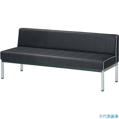 ■MIZUNO 蓄光ロビーベンチ背付 W1500 ブラック MC1515CPBK(3796982)[法人限定][直送元]