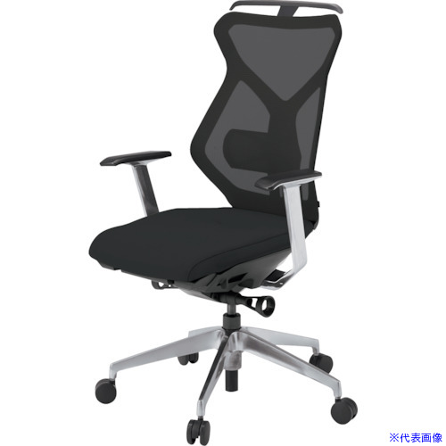 ■ITOKI セクアチェア ハイバック ベースカラーZT T型肘 ハンガー付 張地 ブラック KG365JVH1ZTT1(3818790)[送料別途お見積り][法人限定][外直送]
