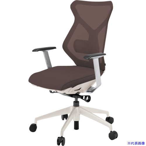 ■ITOKI セクアチェア ハイバック ベースカラーWW T型肘 張地 チョコレートブラウン KG365JV1WWH2(3819187)[送料別途お見積り][法人限定][外直送]