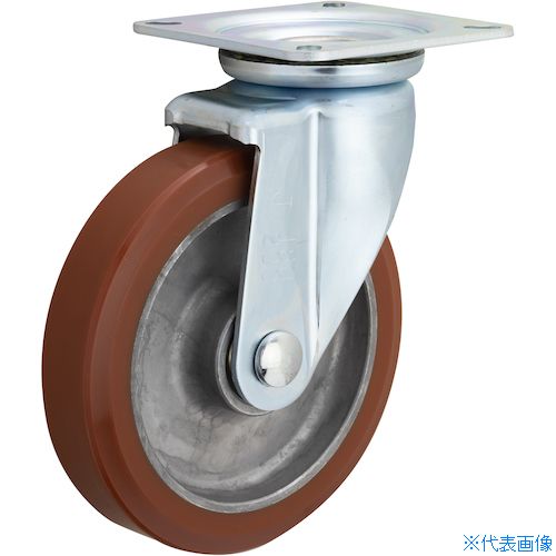 ■イノアック 牽引台車用キャスターアルミ芯金タイプ 100径 旋回金具付ウレタン TU100AWJ(3823647)[送料別途お見積り][法人限定][掲外取寄]｜セミプロＤＩＹ店ファースト