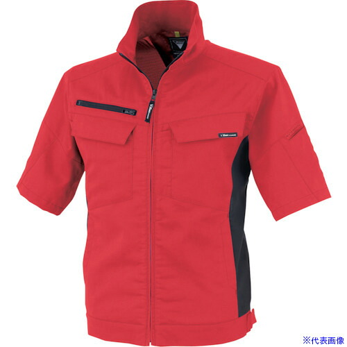 ■XEBEC 裏綿ストレッチ半袖ブルゾン1511－71－3L レッド 1511713L(3827547)[送料別途お見積り][法人限定][掲外取寄]