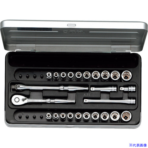 ■KTC 6.3sq.ソケットレンチセット(25点) 差込角6.35mm TB2X20B(3839273)