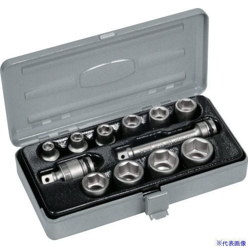 ■TONE インパクト用ソケットセット(メタルトレー付) 12pcs 差込角9.5mm NV3102(3876756)