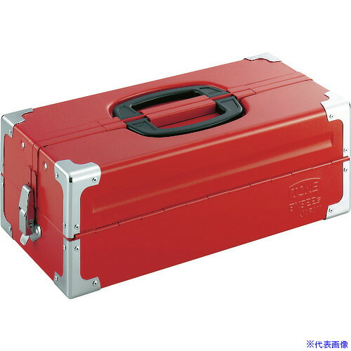■TONE ツールケース(メタル) V形2段式 433X220X160mm レッド BX322S(3904351)