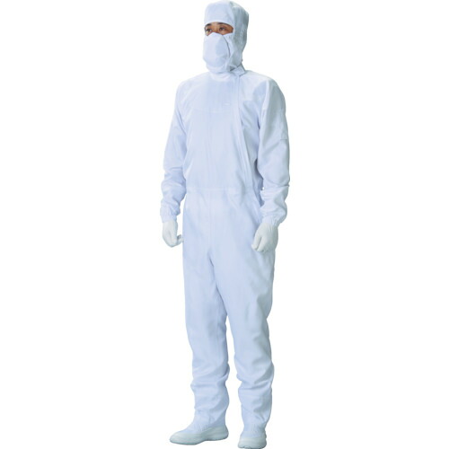 ■ADCLEAN クリーンルーム用ウェア クリーンスーツ 白 M 着丈162～169cm CH11031M(4013689)[送料別途お見積り][法人限定][メーカー取寄]｜セミプロＤＩＹ店ファースト
