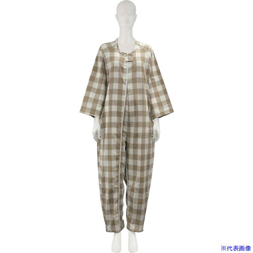 ■竹虎 フドーねまきB厚手 チェックベージュ S 106892(4030221)[送料別途お見積り][法人限定][掲外取寄]