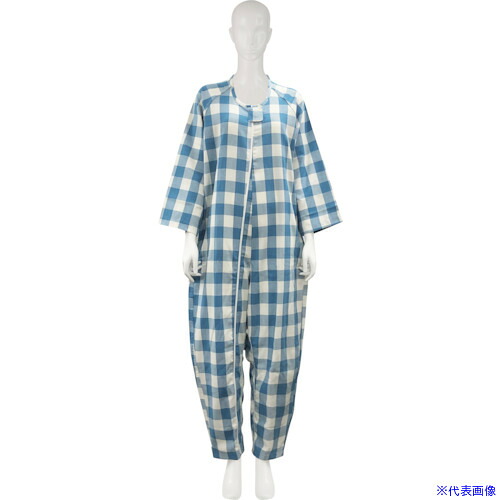 ■竹虎 フドーねまきB厚手 チェックブルー LL 106885(4030247)[送料別途お見積り][法人限定][掲外取寄]