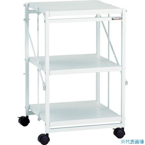 ■TRUSCO スチール製ワゴン ワンタッチワゴン W464×D450×H700 3段 WTW743(4086341)[送料別途お見積り][法人限定]