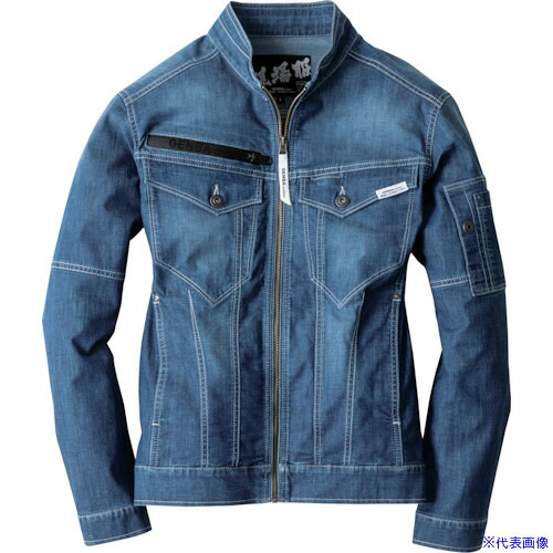 ■XEBEC 現場服ストレッチデニムブルゾン2814－15－M インディゴブルー 2814IBM(4121585)[送料別途お見積り][法人限定][掲外取寄]