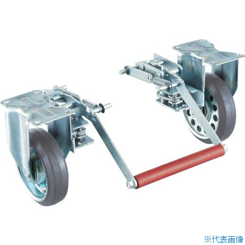 ■TRUSCO プレス製台車 ドンキーカート200番用 ブレーキ固定車輪付 200NKB(4145135)[送料別途お見積り][法人限定][メーカー取寄]
