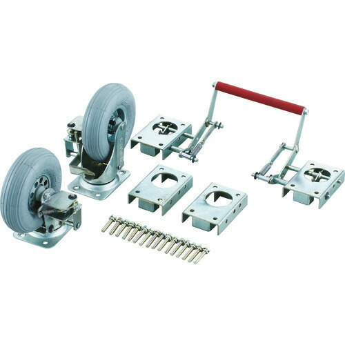 ■TRUSCO プレス製台車 ドンキーカート300番用 ブレーキ 空気入り自在車輪付 300NARJB(4145259)[送料別途お見積り][法人限定][メーカー取寄] 24,992円