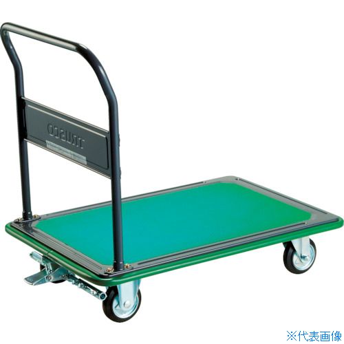 ■TRUSCO 固定ハンドルタイプ プレス製運搬車200KG ブレーキ付 116SEBN(4163435)[法人限定][直送元]