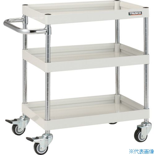 ■TRUSCO ツールワゴン ファルコンワゴン 600&times;400 ウレタン車輪 ホワイト FAW763UW(4164423)｜セミプロＤＩＹ店ファースト
