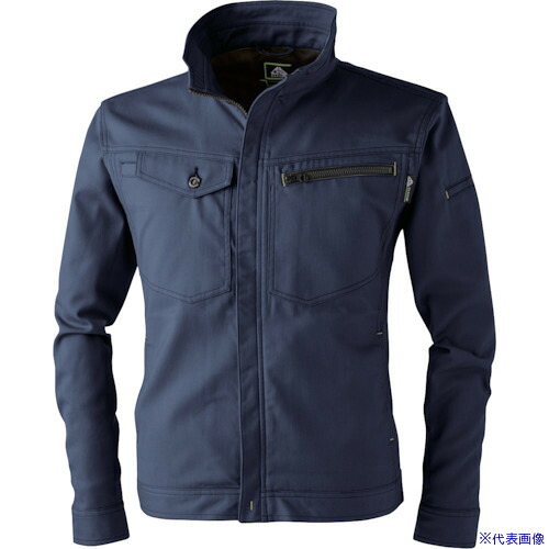 ■CHUSAN ドビーストレッチT/C 長袖ブルゾン ネイビー・ブラック 6L 28188196L(4165115)[送料別途見積り][法人・事業所限定][掲外取寄]