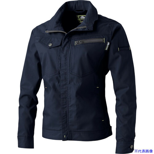 ■CHUSAN ドビーストレッチT/C 長袖ブルゾン ネイビー・ブラック 6L 29088196L(4166421)[送料別途見積り][法人・事業所限定][掲外取寄]